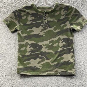 Old Navy T-Shirt Toddler Boys Size 5T Green Camouflage Short Sleeve Top Size 5T